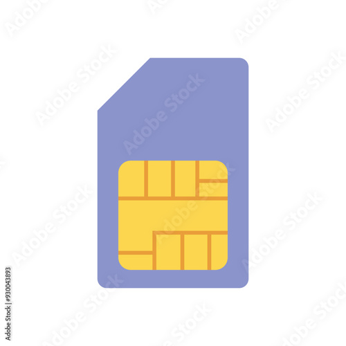 Vector sim card icon. Mobile telephone card. 