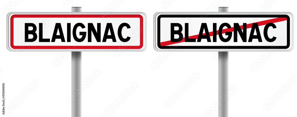 Panneau de BLAIGNAC à l'Entrée et à la Sortie - Fond Transparent ou Blanc Disponible Panneau de BLAIGNAC à l'Entrée et à la Sortie - Fond Transparent ou Blanc Disponible