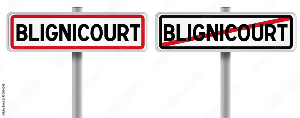 Panneau de BLIGNICOURT à l'Entrée et à la Sortie - Fond Transparent ou Blanc Disponible Panneau de BLIGNICOURT à l'Entrée et à la Sortie - Fond Transparent ou Blanc Disponible