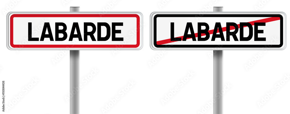 Panneau de LABARDE à l'Entrée et à la Sortie - Fond Transparent ou Blanc Disponible Panneau de LABARDE à l'Entrée et à la Sortie - Fond Transparent ou Blanc Disponible