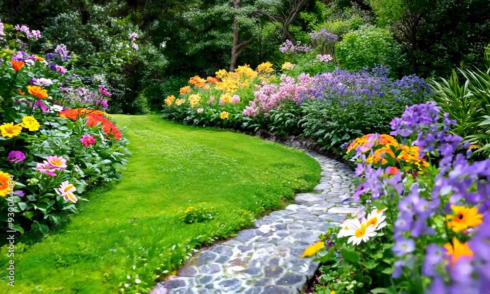 a garden filled with lots of colorful flowers a garden filled with lots of colorful flowers