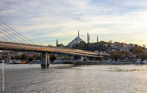 metro bridge and historical old peninsula, istanbul Turkey