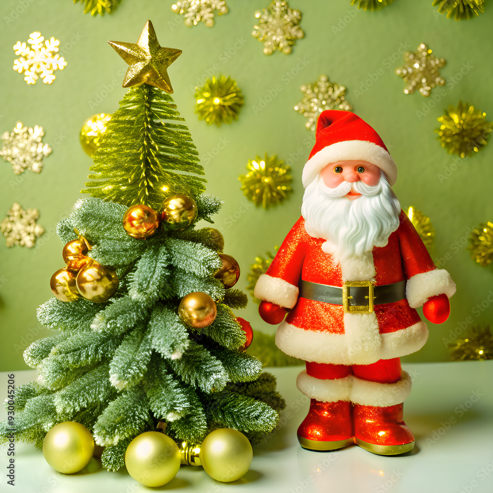 santa claus and christmas tree santa claus and christmas tree