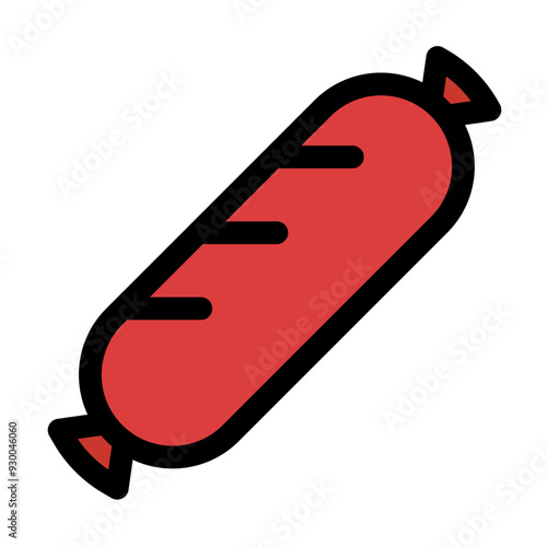 Sausage Icon in Flat Style Suitable for Web, Apps, Presentation, or Printable Meanings