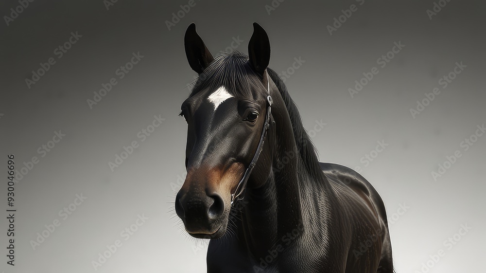 black horse portrait illustration with sunglasses at white background black horse portrait illustration with sunglasses at white background