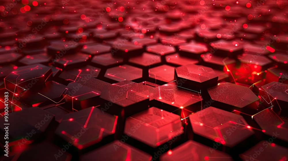 Abstract Red Hexagonal Pattern Abstract Red Hexagonal Pattern