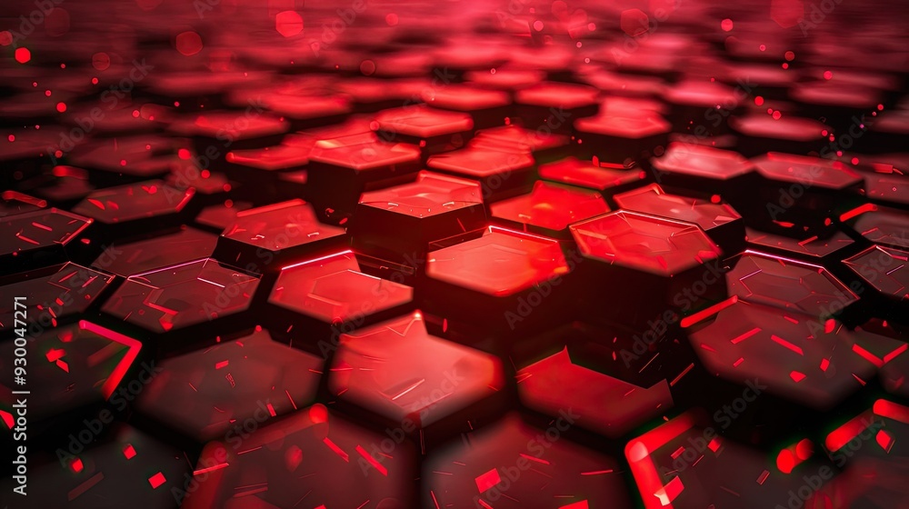 Abstract Red Hexagon Pattern Abstract Red Hexagon Pattern