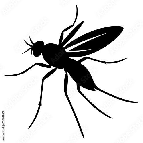 Realistic Mosquito menace silhouette, Bloodsucking buzzers vector art, Mosquito side view icon set.