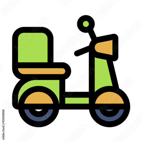 Scooter Icon in Flat Style Suitable for Web, Apps, Presentation, or Printable Meanings