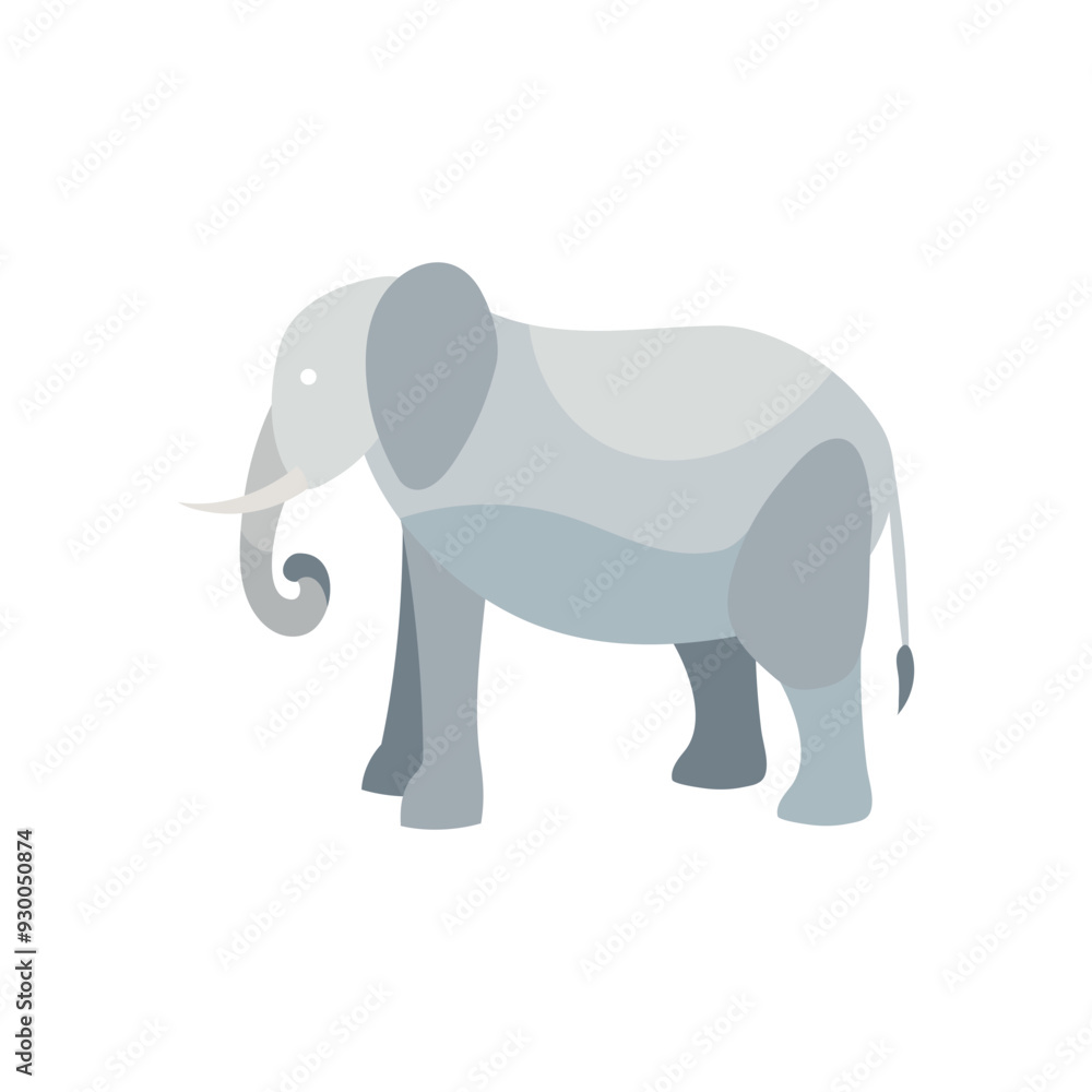 Fototapeta premium A large grey elephant with tusks.