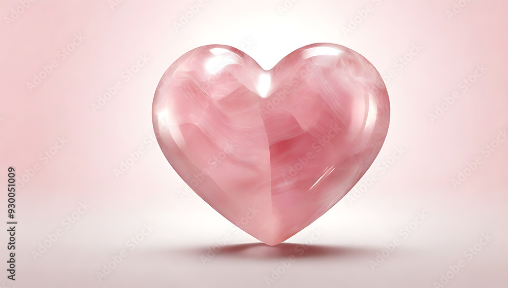 Illustration of a Polished Rose Quartz Crystal Heart, Symbolizing Love and Emotional Healing, with Copy Space on a White Background Illustration of a Polished Rose Quartz Crystal Heart, Symbolizing Love and Emotional Healing, with Copy Space on a White Background