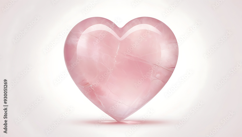 Illustration of a Polished Rose Quartz Crystal Heart, Symbolizing Love and Emotional Healing, with Copy Space on a White Background Illustration of a Polished Rose Quartz Crystal Heart, Symbolizing Love and Emotional Healing, with Copy Space on a White Background