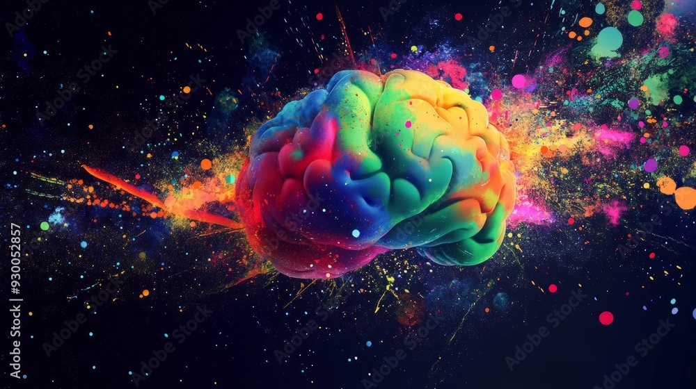 Obraz premium Dopamine, brain cell color matching