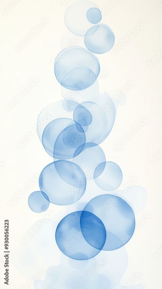 A series of blue circles are arranged in a line A series of blue circles are arranged in a line