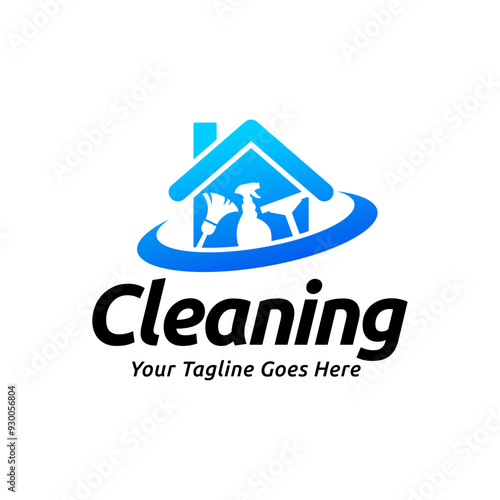 House cleaning service logo design. House cleaning products vector design.