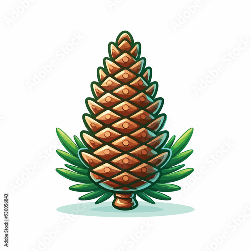 Elegant Pine Cone Vector