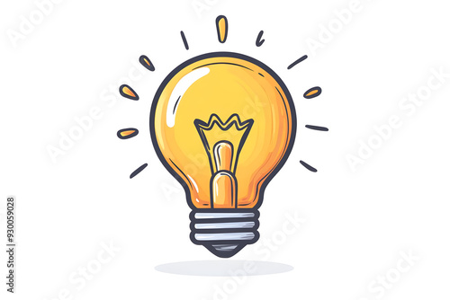 A bright and colorful illustration of a light bulb, symbolizing creativity, ideas, and innovation.