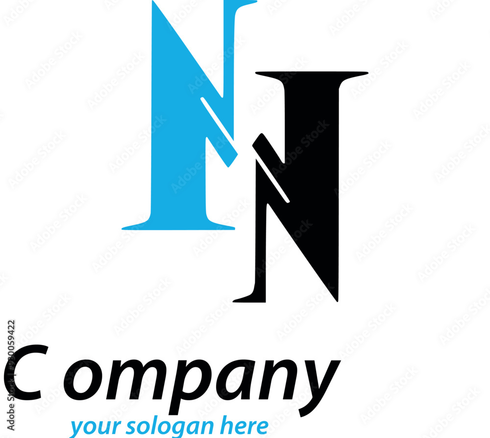 Creative N alphabet letter logo typography template generated Ai Creative N alphabet letter logo typography template generated Ai