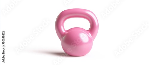 Pink Kettlebell on a White Background