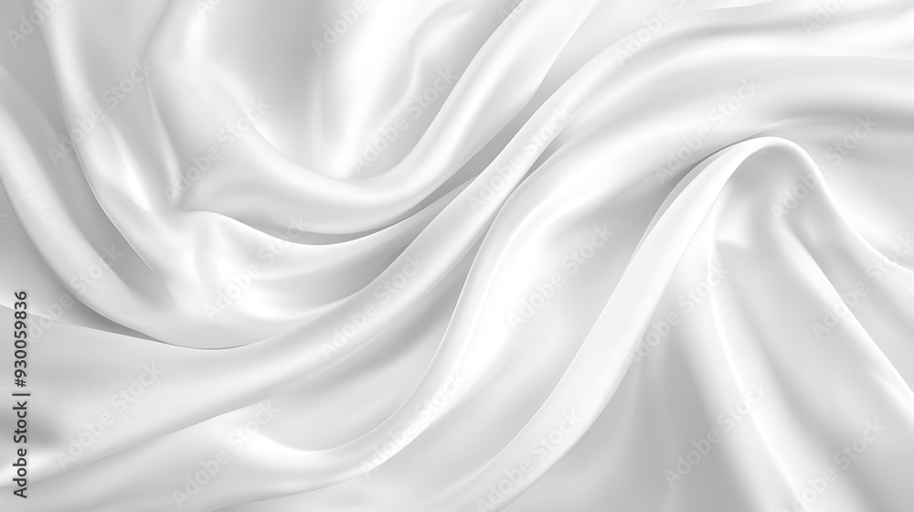 Obraz premium Abstract white silk or smoke wave and swirls gradient satin fabric lies texture background.