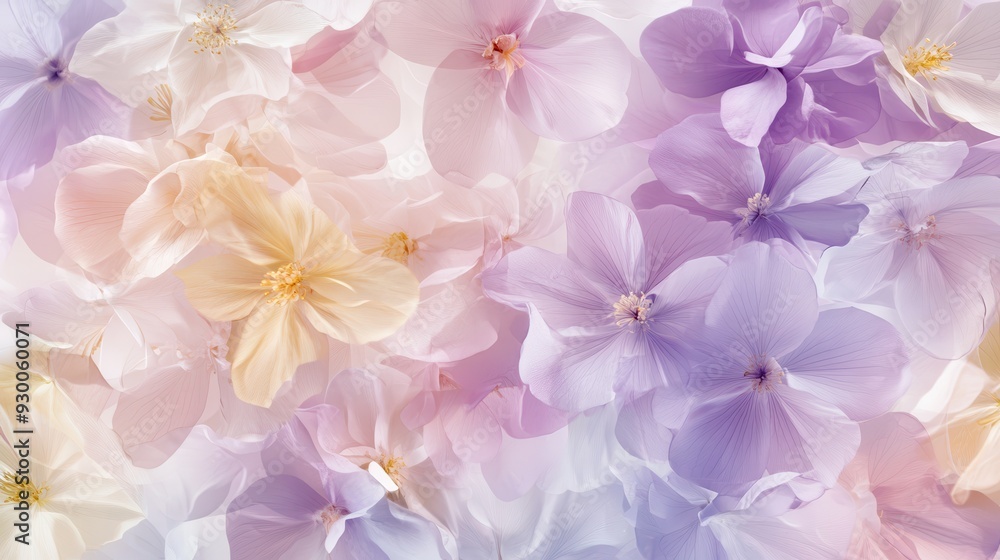 A soft, colorful arrangement of various flowers in pastel shades. A soft, colorful arrangement of various flowers in pastel shades.