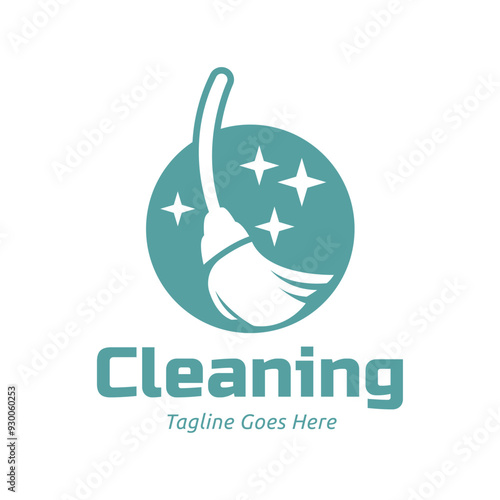 Home Cleaning Services Logo Design Vector. Cleaning broom logo design.