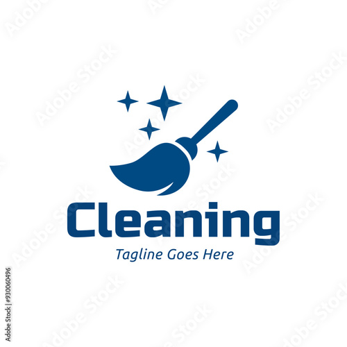 Home Cleaning Services Logo Design Vector. Cleaning broom logo design.