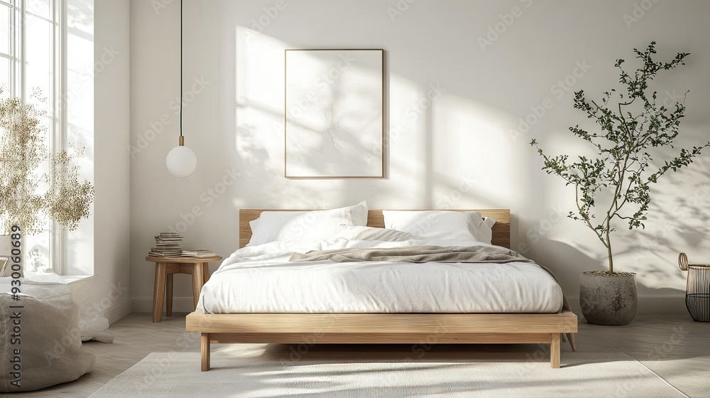 A Nordic-style bed A Nordic-style bed
