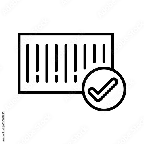 Barcode Check-in Vector Icon