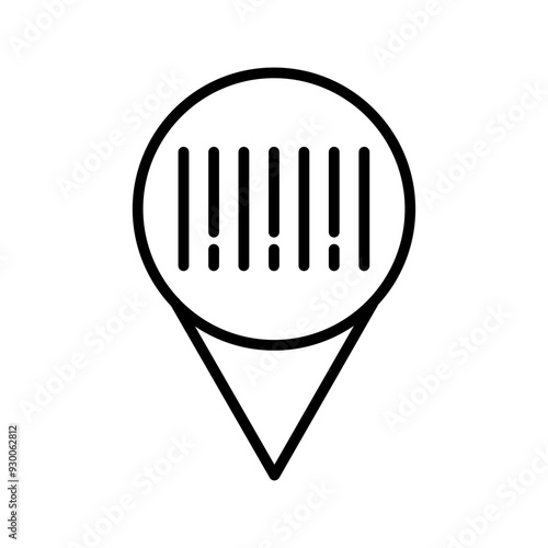 Barcode Location Vector Icon