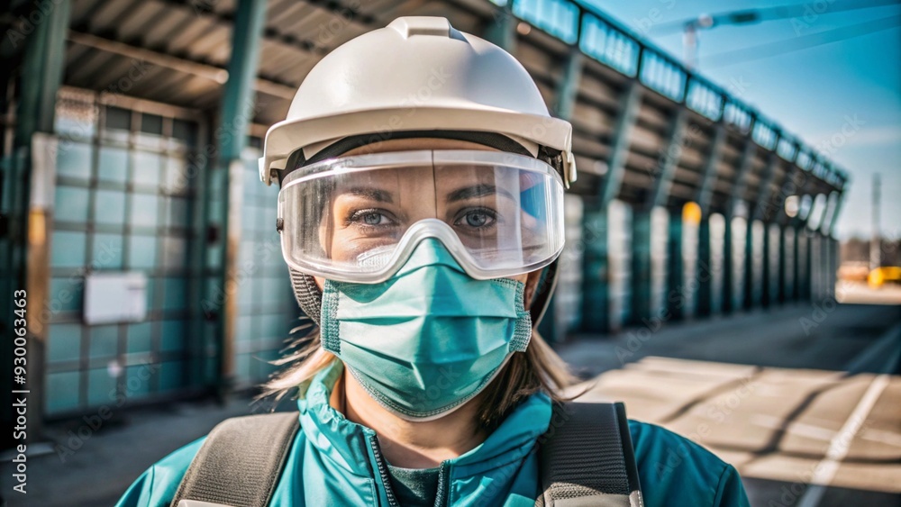 Person wearing protective equipment with copy space
Person wearing protective equipment with copy space