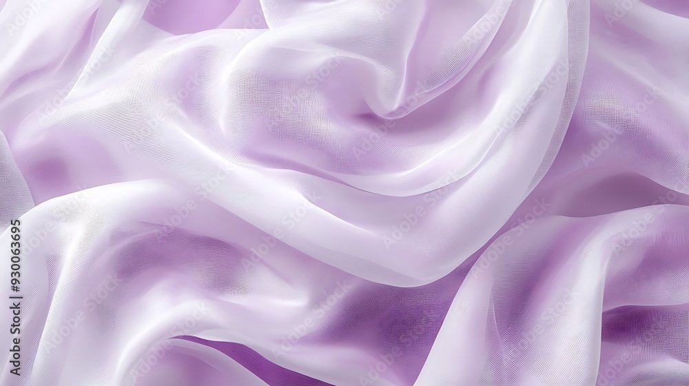 Fototapeta premium Abstract white and Light Purple silk fabric weave of cotton or linen satin fabric lies texture background.