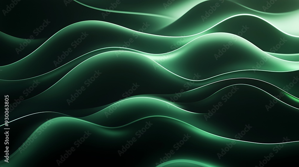 Fototapeta premium Abstract background green tones and the color black in a gradient texture background.
