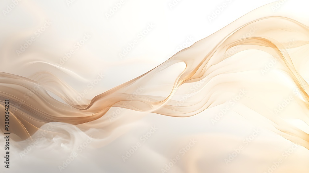 custom made wallpaper toronto digitalAbstract beige and sandy wave on white smoke cloud background.
