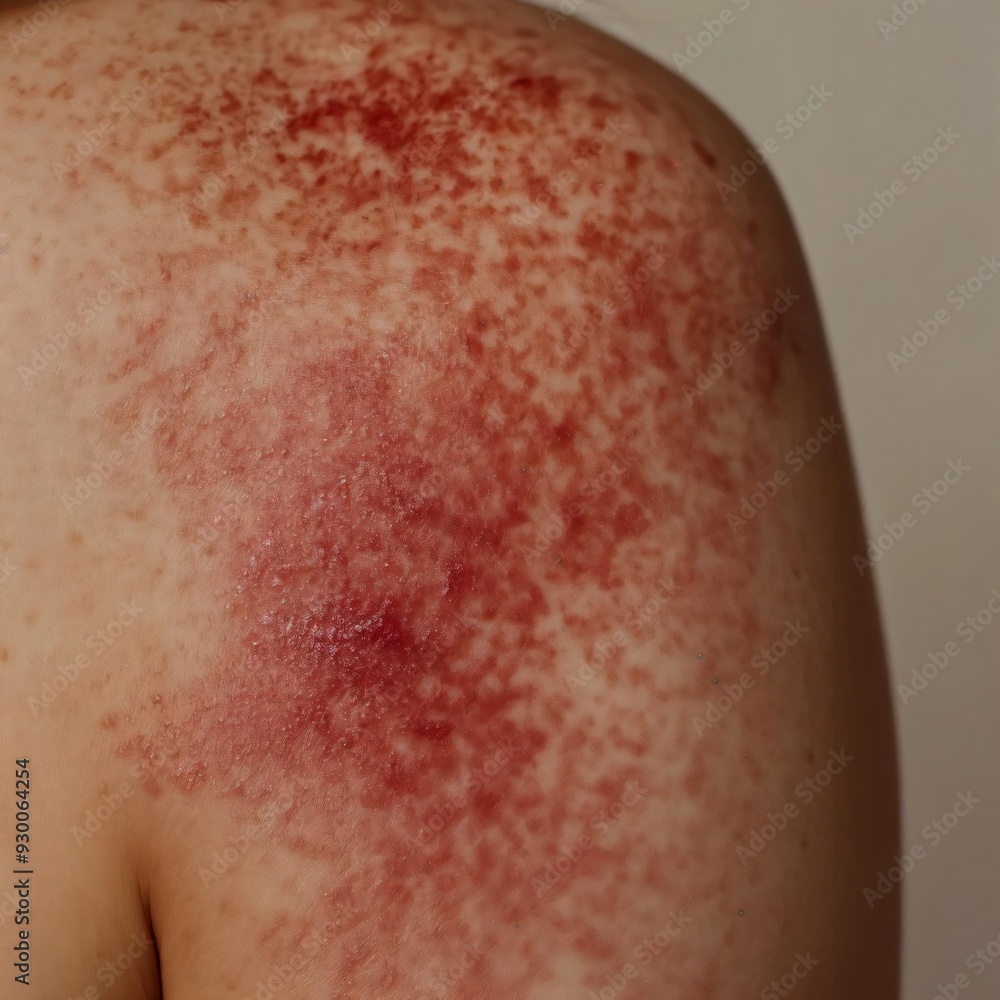 red rash on the skin. skin irritation.