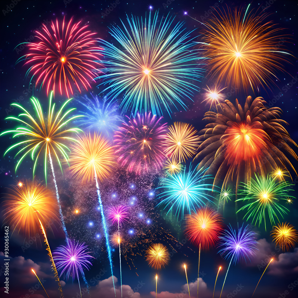fireworks on the night sky fireworks on the night sky