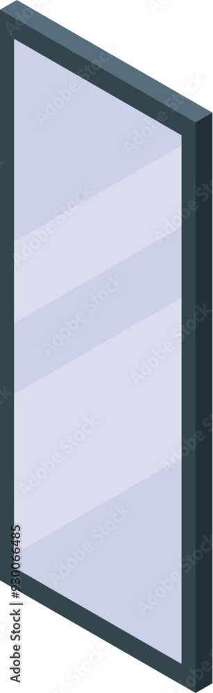 Isometric mirror reflecting light, modern furniture for apartment design Isometric mirror reflecting light, modern furniture for apartment design