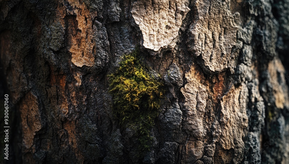 Close-up of a tree trunk with moss. Close-up of a tree trunk with moss.