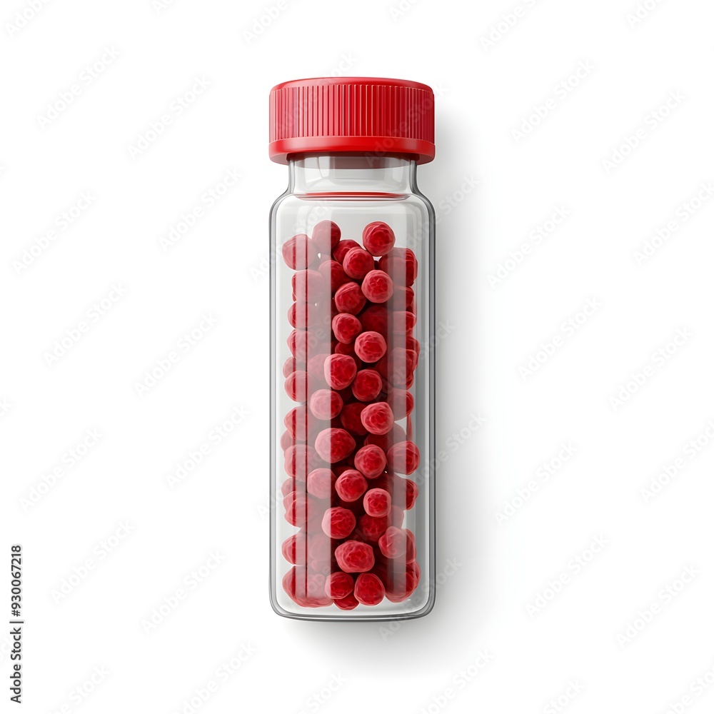 A labeled cryovial with cell culture, 3D illustration, isolated on white background A labeled cryovial with cell culture, 3D illustration, isolated on white background