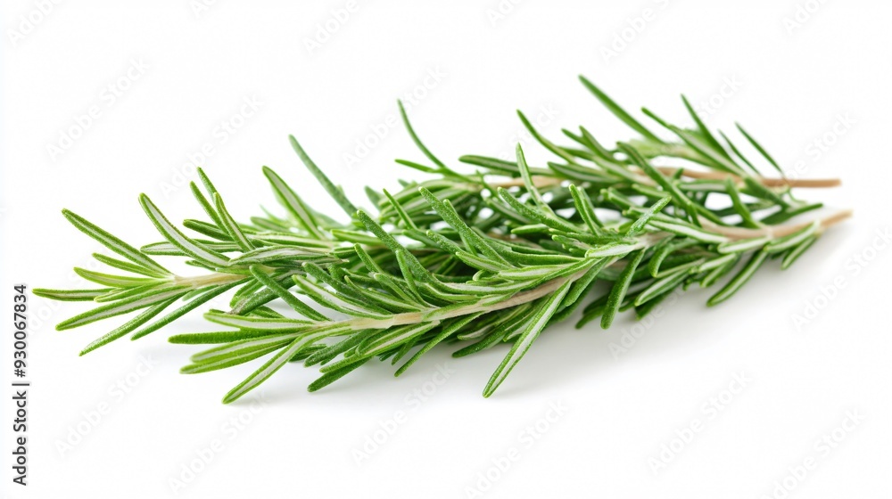 Fototapeta premium Fresh Rosemary Sprigs Isolated on White Background