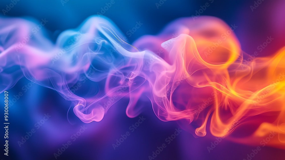 hyper-realistic close-up image of a smoke cloud in the air, blending seamlessly into one another, such as deep blues, vivid purples, fiery oranges, and electric greens, against a stark or subtly hyper-realistic close-up image of a smoke cloud in the air, blending seamlessly into one another, such as deep blues, vivid purples, fiery oranges, and electric greens, against a stark or subtly