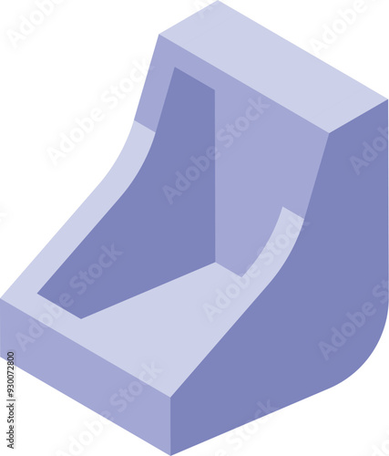 Isometric icon of a concrete formwork element for building construction
