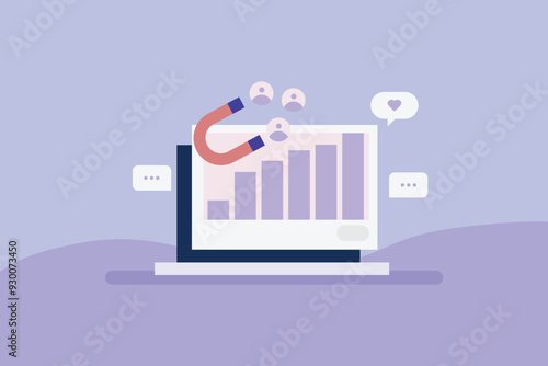 Demand Generation strategy, Digital marketing strategy generating potential lead, lead generation, Customer attraction. Vector illustration concept.