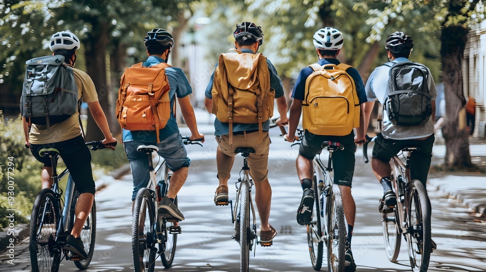 Fototapeta premium Endurance and Vitality: An Image of Cyclists Riding Through the Countryside