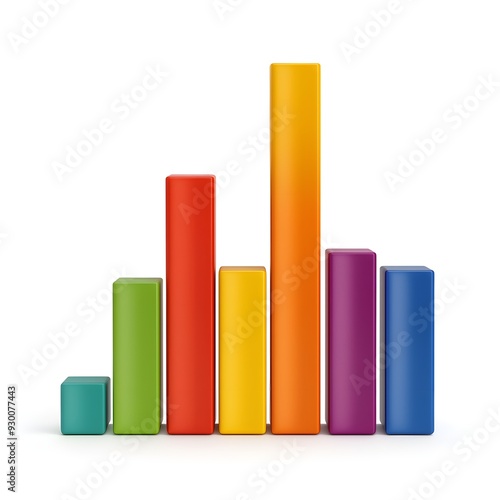 A 3D bar graph with rainbow-colored bars, symbolizing diverse growth, 3D illustration, isolated on white background Free Download A 3D bar graph with rainbow-colored bars, symbolizing diverse growth, 3D illustration, isolated on white background - GFXLoad