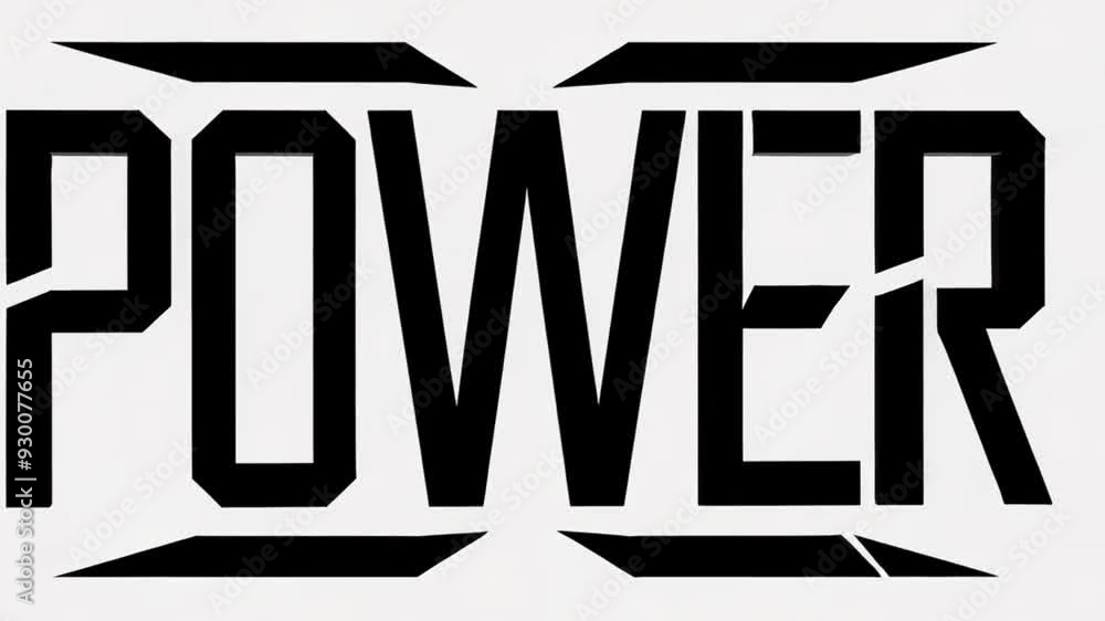 Moderate style with a modern font and bolded 'Power'  Dynamic layout, clean lines, and geometric shapes for a futuristic feel. Ideal for branding, editorial design, and impactful presentations.