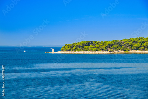 Obraz na płótnie Beautiful seascape, Adriatic sea, Rab island, Croatia w salonie