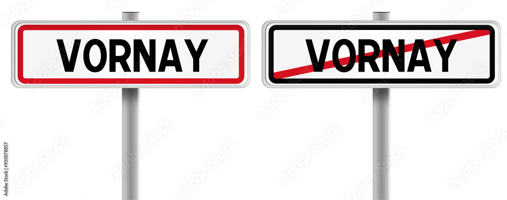 Panneau de VORNAY à l'Entrée et à la Sortie - Fond Transparent ou Blanc Disponible Panneau de VORNAY à l'Entrée et à la Sortie - Fond Transparent ou Blanc Disponible