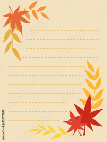 Wallpaper Mural 가을 테마의 유선 편지지 Torontodigital.ca