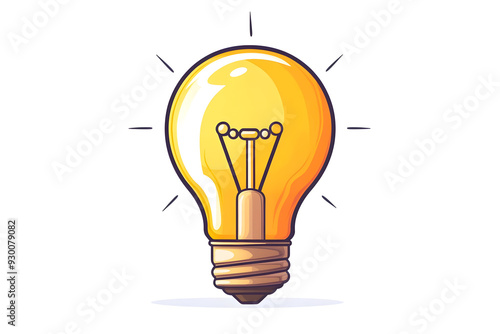 A bright, glowing light bulb illustration symbolizing ideas, innovation, and creativity in a modern design.